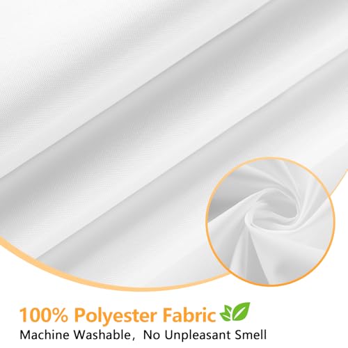 Seenus Waterproof Fabric Shower Curtain Liner, 72x72 Inch White Cloth