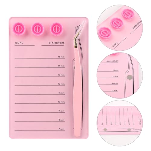 Pink Acrylic Eyelash Extension Pallet Kit with Tweezers
