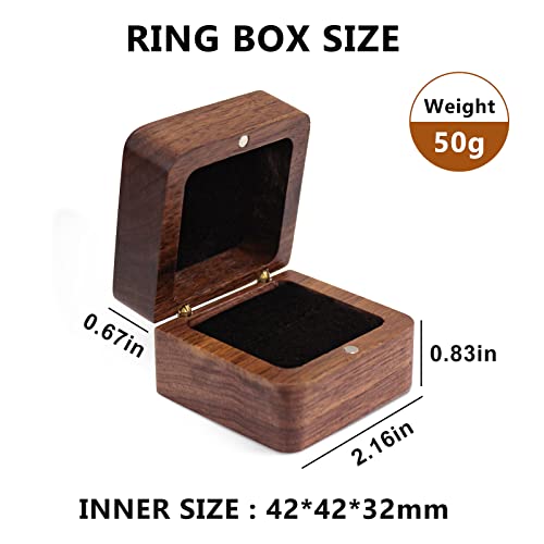 Personalized Mini Wooden Ring Box - Elegant Engagement Holder