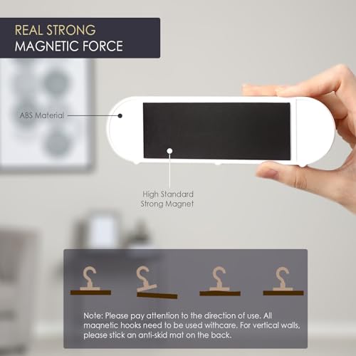 Kwude 2-Pack Magnetic Key Holder Hooks for Refrigerator and Metal Surfaces