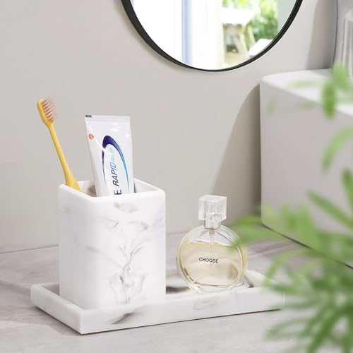 Luxspire Marble Diatomite Toothbrush Holder - 1 PC Bathroom Organizer