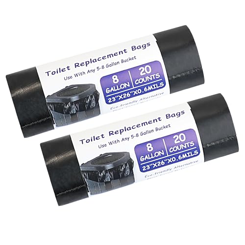 40PCS Biodegradable Camping Toilet Bags, 22L Capacity, Portable Toilet Bags for portable potty, Camping Toilet Accessories for Eco-Friendly Waste Disposal in Outdoor Adventures