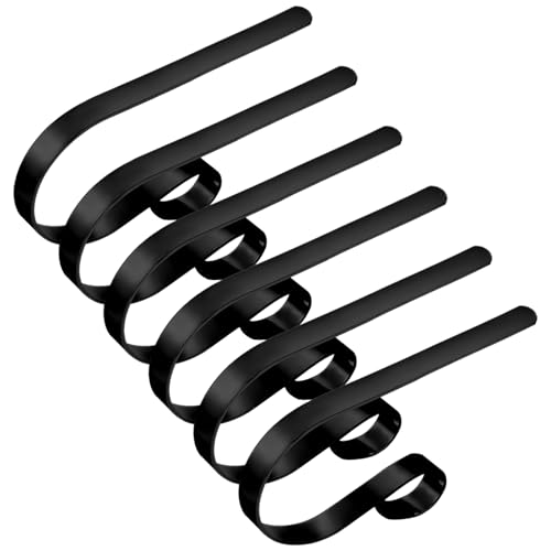 Christmas Stocking Holders for Fireplace Mantle - 6 Pack Adjustable Non-Slip Metal Hooks