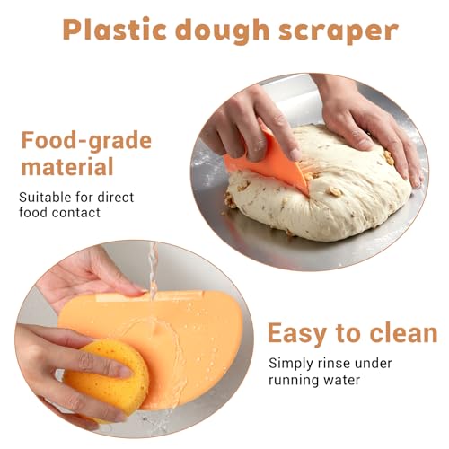 Fiyooau 3-Piece Flexible Silicone Dough Scraper Set for Baking and Pastry