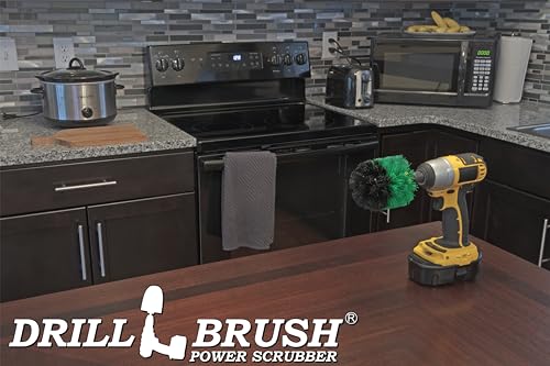 Drillbrush Kitchen Scrub Brush Medium-Green for Oven & Sink Cleaning