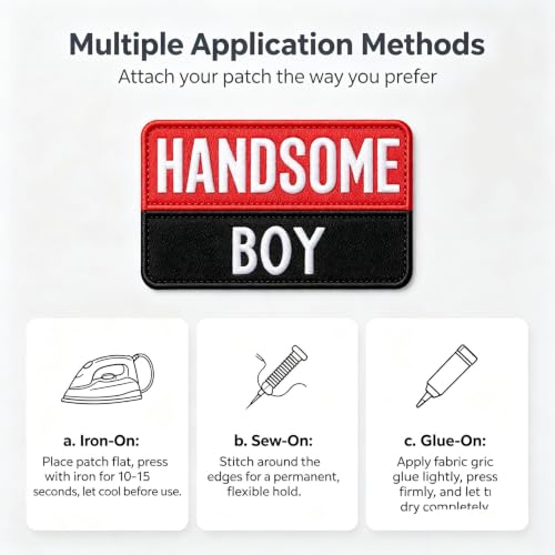 Minason Handsome Boy Embroidered Iron-On Patch for Jackets and Hats