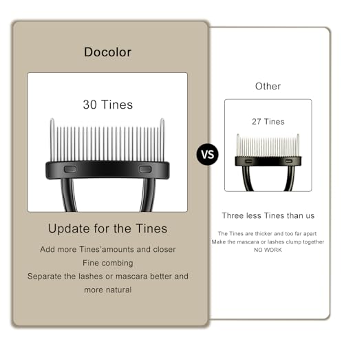 Docolor Metal Eyelash Comb & Lash Separator Tool with Cover