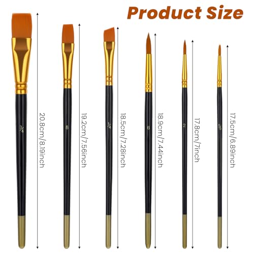 Simarro Cake Painting Brushes Set - 6 Pcs Soft Nylon Food Decorating Tools
