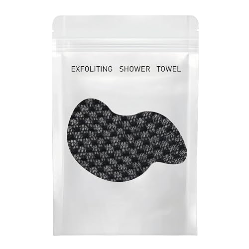Zelqwv Black Exfoliating Shower Towel for All Skin Types – Reusable Body Cloth