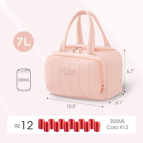 SODEER 7L Insulated Lunch Bag for Women - Leakproof Pink Cooler Tote