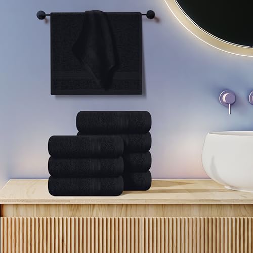 BOUTIQUO Ultra Soft 12-Pack Cotton Washcloths - 12x12 Inches