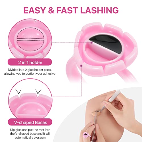 Eyelash Extension Glue Rings 100PCS Disposable Lash Holder Cups