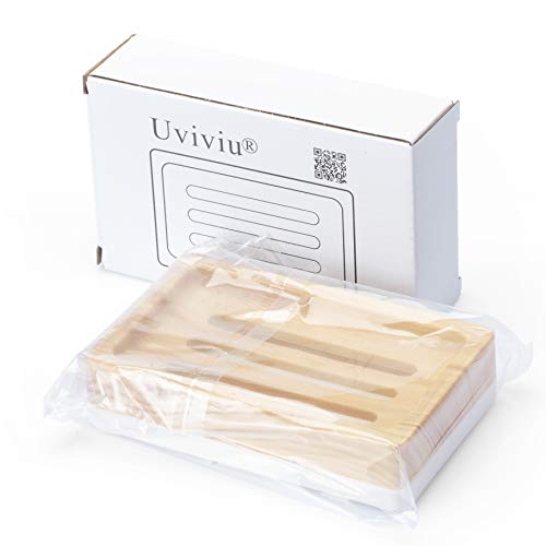 UVIVIU Double-Decker Plastic Soap Dish with Drain - Keeps Soap Dry & Easy to Clean