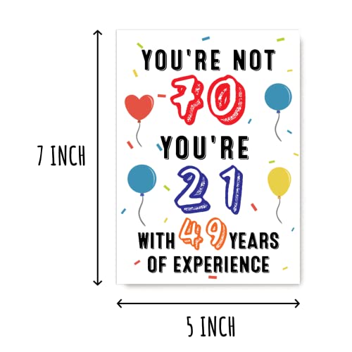 Funny 70th Birthday Card - 21 With 49 Years Experience Humorous Greeting Card