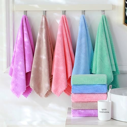 Ultra-Soft Cotton Washcloths Set - 5 Pack, Quick-Drying Face Towels