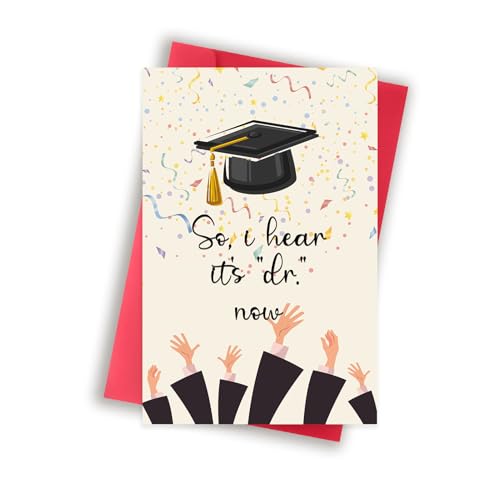 Humorous PhD Graduation Card for Doctoral Students - 8x5.3 Inch