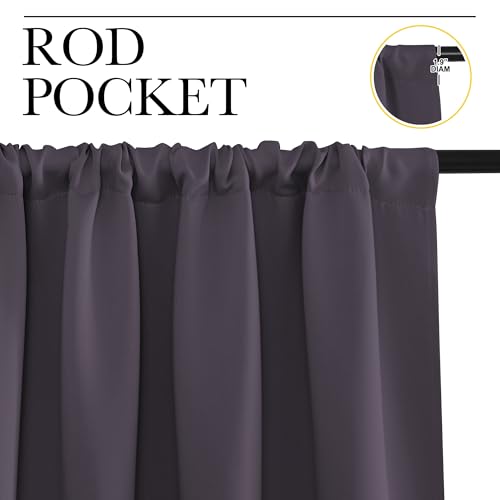 NICETOWN Blackout Curtains for RV Windows - Greyish Purple, 29"W x 20"L