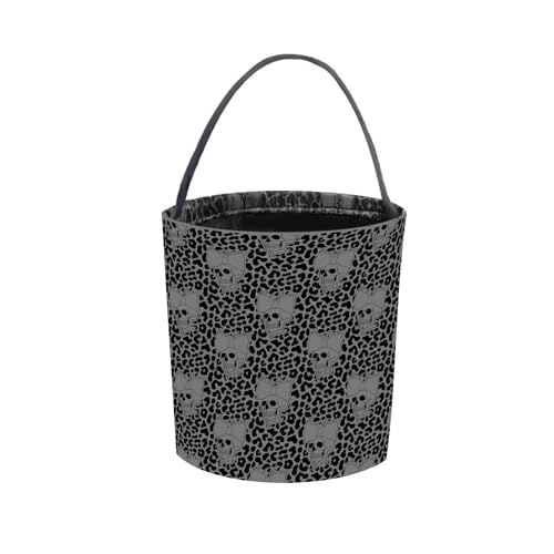 Joyly Halloween Boo Basket - Collapsible Skull Candy Tote for Kids