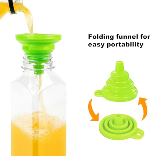 12 oz Reusable Plastic Juice Bottles - 6 Pack with Caps & Labels