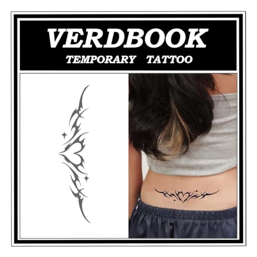 VERDBOOK Semi-Permanent Heart Temporary Tattoos - 2 Sheets Waterproof Realistic Body Art Lasts 7-15 Days