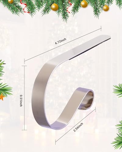Silver Christmas Stocking Holders Set of 8 - Durable & Shatterproof Holiday Decor