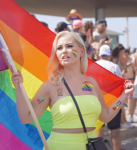 Pride Temporary Tattoos - 200+ Waterproof Rainbow Flag Stickers