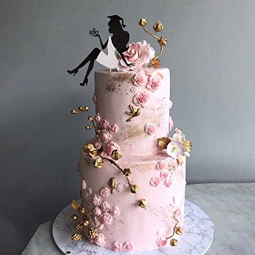 2026 Graduation Cake Topper with Glitter Grad Cap & Diploma