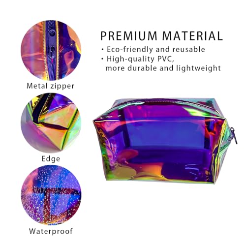TotePrint Purple Holographic PVC Waterproof Cosmetic Toiletry Bag