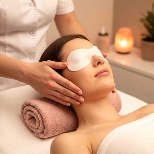 Quilax Disposable Cotton Eye Masks for Facials and Travel 100 Pack