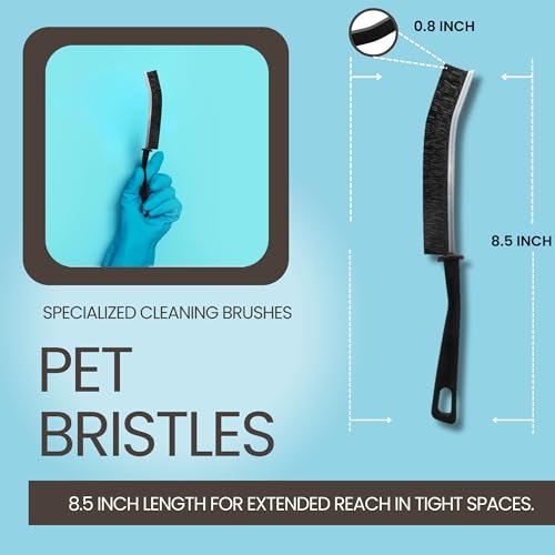 Ergonomic Hard Bristle Crevice Cleaning Brush for Tight Spaces