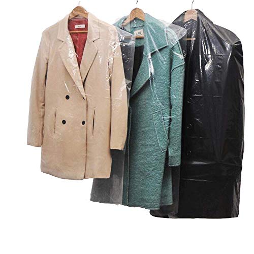 20 Pack Clear Plastic Garment Bags - Waterproof Dust Covers