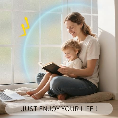 VELIMAX Frosted Window Privacy Film - Static Cling, 17.7 x 78.7 Inches
