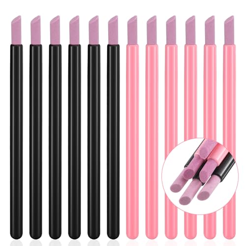Zelphvt 12 Pcs Pumice Stone Cuticle Remover Pen and Nail Pusher Set
