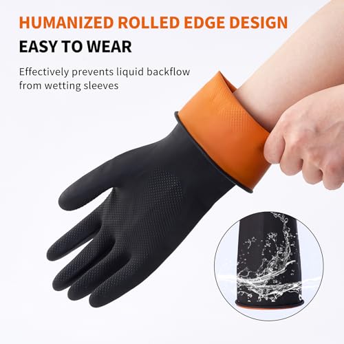 Bamllum Reusable Black Dishwashing Gloves - Large (4 Pairs)