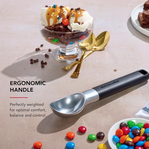 KitchenAid Black Ice Cream Scoop - Effortless Scooping Tool