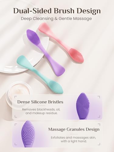 Rena Chris Silicone Face Scrubber & 3-in-1 Face Mask Applicator Brush (3 Pcs)