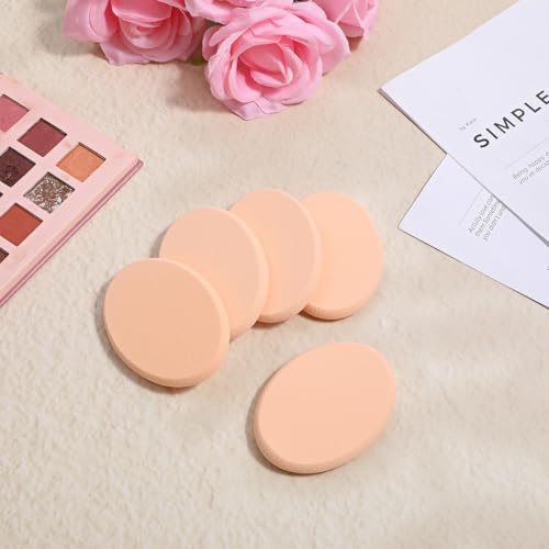 Tweruna Flat Makeup Sponge Oval Cushion Puffs for Foundation 5 Pack
