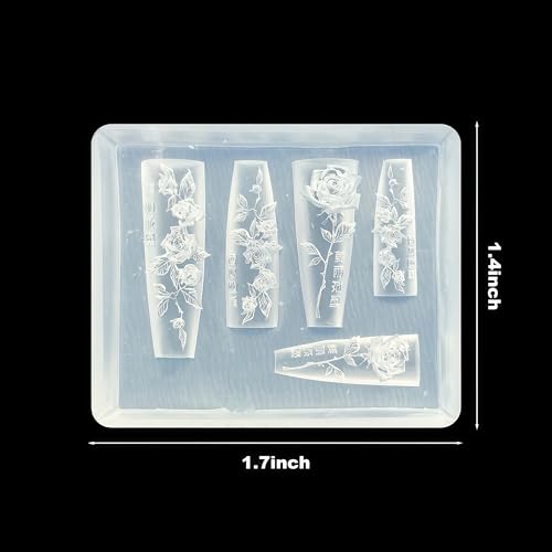 3D Flower Silicone Nail Art Mold for Gel and Acrylic Rose Embellishments