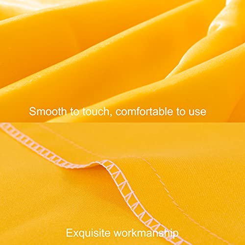 BEDSUM Queen Satin Pillowcases, 20x30 Yellow Silky Pillow Covers - 2-Pack