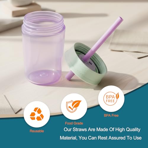 KLOWOAH Replacement Straws for Owala 12oz & 15oz Insulated Tumblers, 6 Colors with Brush
