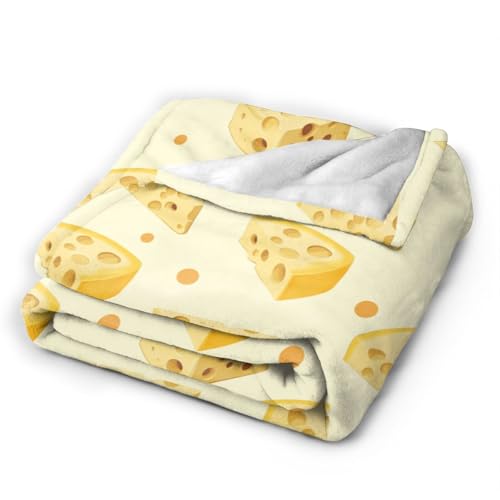 Cheese Throw Blanket 60x50 Inches Cozy Fuzzy Plush Fleece Warm Bedding Gift for Man Woman
