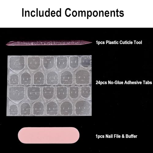 TEEKME Almond Press On Nails - Cozy Marbled Nude Pink & Caramel Floral Fake Nails