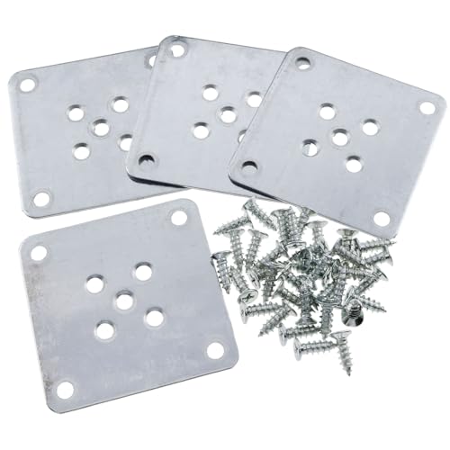 Sunnates 4-Pack Furniture Leg Mounting Plates for Sofa & Chair Repair