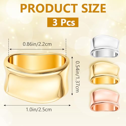 3 Pcs Minimalist Silk Scarf Clips - Gold, Silver, Rose Gold