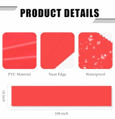 Scalloped Red Plastic Table Runner - 12 Pcs Disposable 14x108 Inch for Party & Wedding Decor