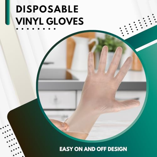 Small Clear Vinyl Gloves - Disposable, Powder-Free, Latex-Free, 100 Pack