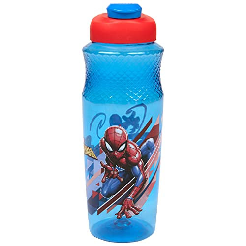 Spider-Man 30oz Water Bottle - Durable Plastic, Easy Open Lid