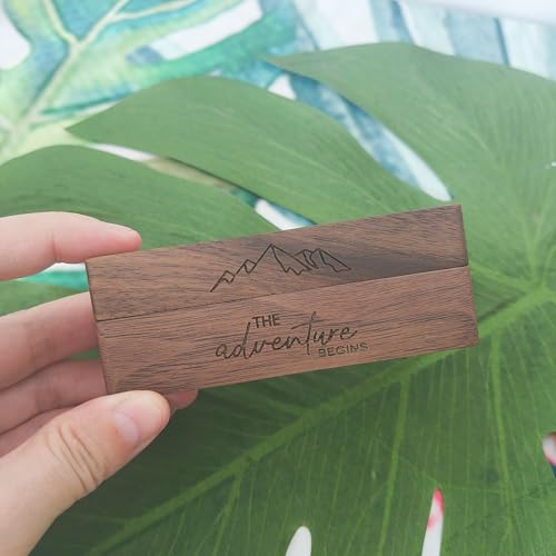 Handmade Walnut Wood Ring Box with Magnetic Lid - Wedding Keepsake Holder