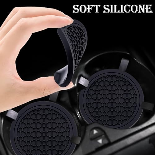 2-Piece Anti-Slip Car Cup Coaster Set - 2.75 Inch Silicone Mats