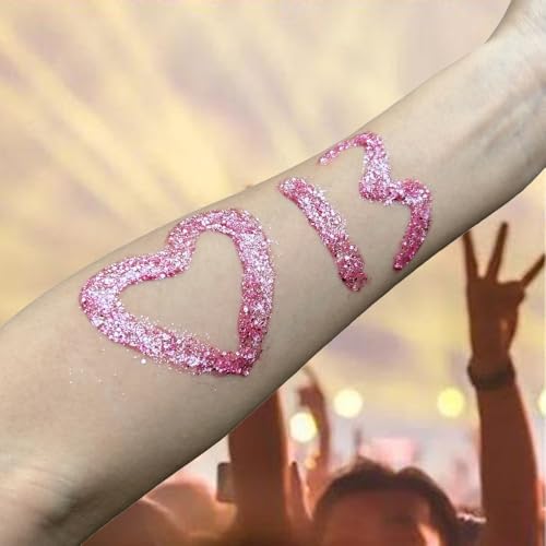 Mysense Pink Body Glitter Gel 30g - Chunky Festival & Concert Makeup